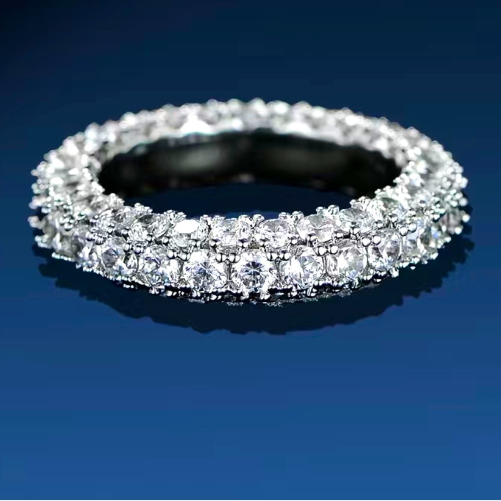 Gorgeous 14K Gold Plated Cubic Zirconia Eternity ring